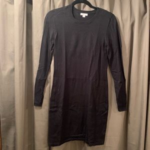 black long-sleeve sweater dress